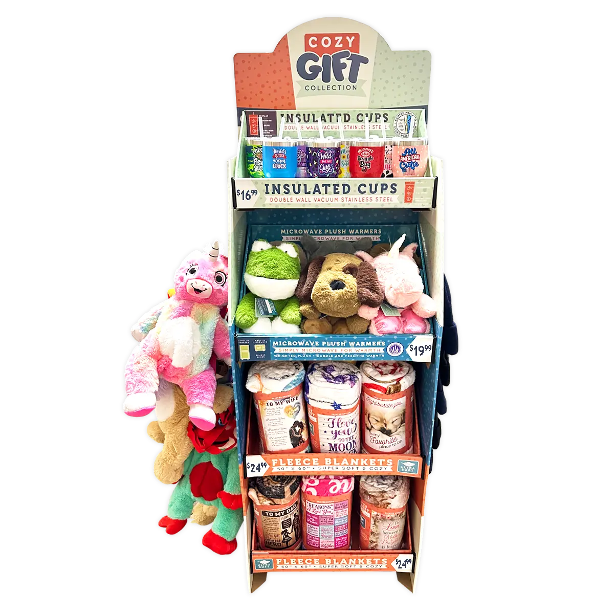 Hug 'N Sip Cup Plush Assortment Floor Display - 38 Pieces Per Retail Ready Display 88567 KIPP BROTHERS
