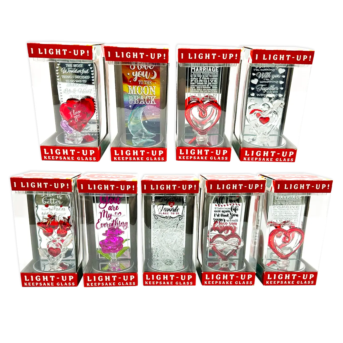 Valentine's Day Glass and Gift Assortment Floor Display - 57 Pieces Per Retail Ready Display 88573 KIPP BROTHERS