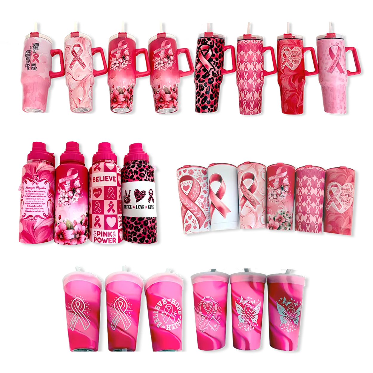 Breast Cancer Awareness Pink Support Squad Assortment Floor Display - 50 Pieces Per Retail Ready Display 88609 NOVELTY INC