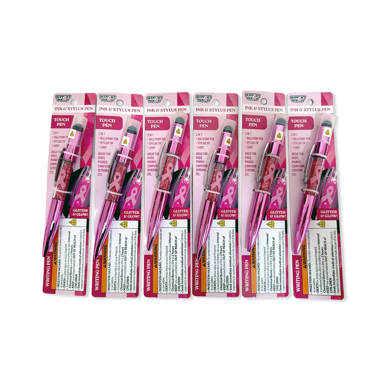Breast Cancer Awareness Pink Support Squad Assortment Floor Display - 50 Pieces Per Retail Ready Display 88609 NOVELTY INC