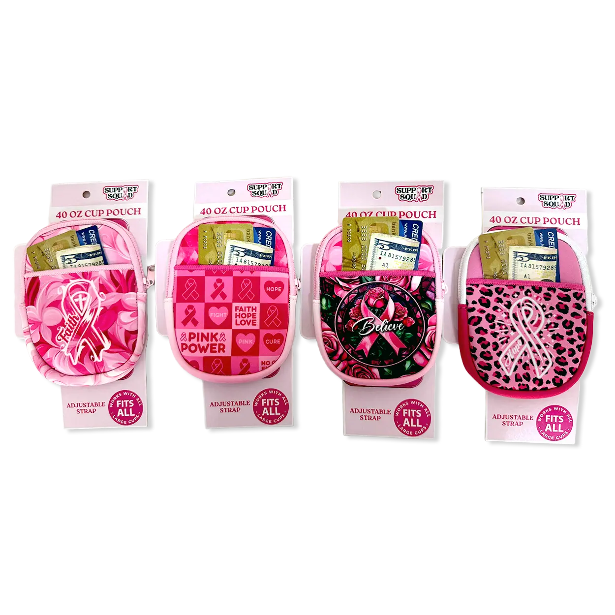 Breast Cancer Awareness Pink Support Squad Assortment Floor Display - 50 Pieces Per Retail Ready Display 88609 NOVELTY INC