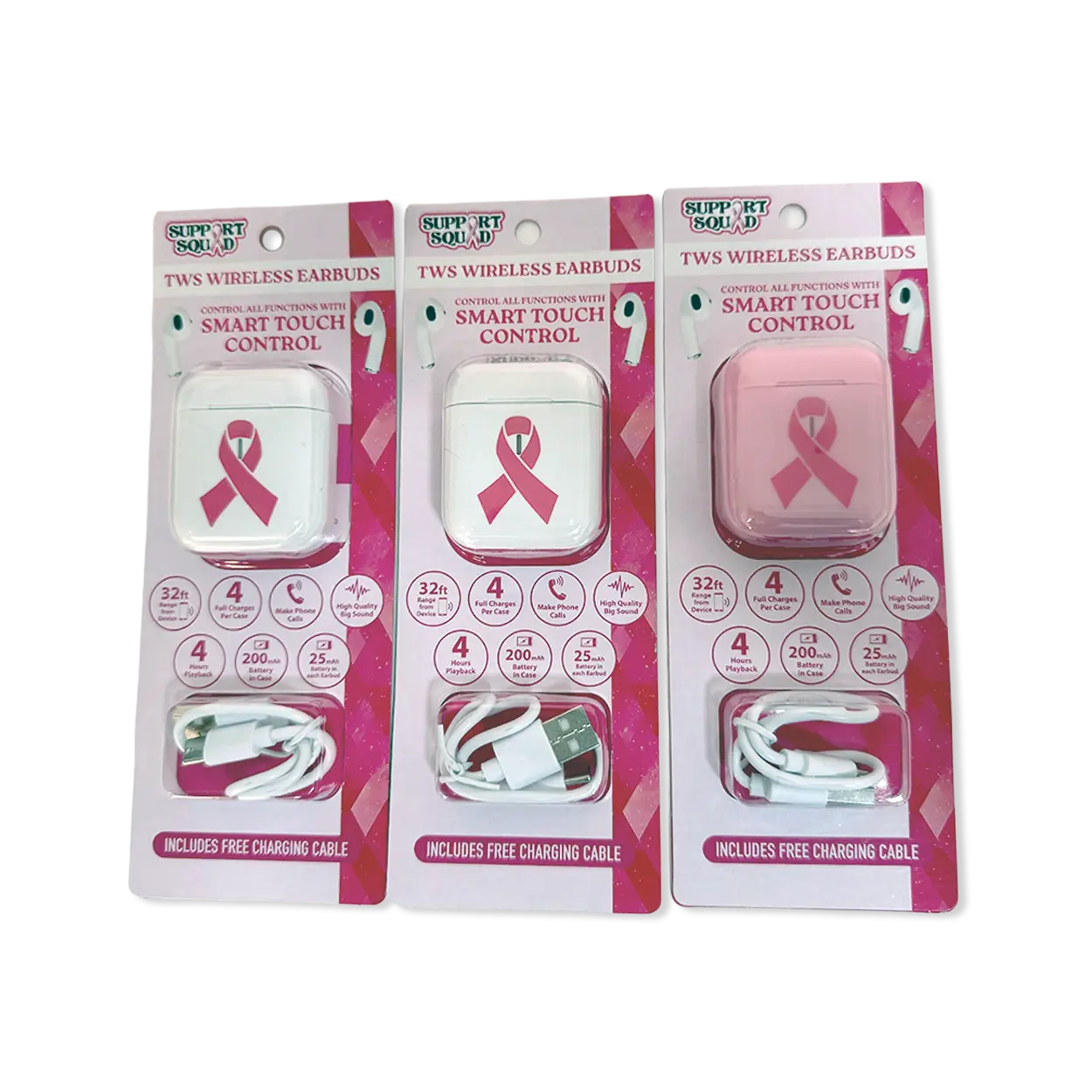 Breast Cancer Awareness Pink Support Squad Assortment Floor Display - 50 Pieces Per Retail Ready Display 88609 NOVELTY INC
