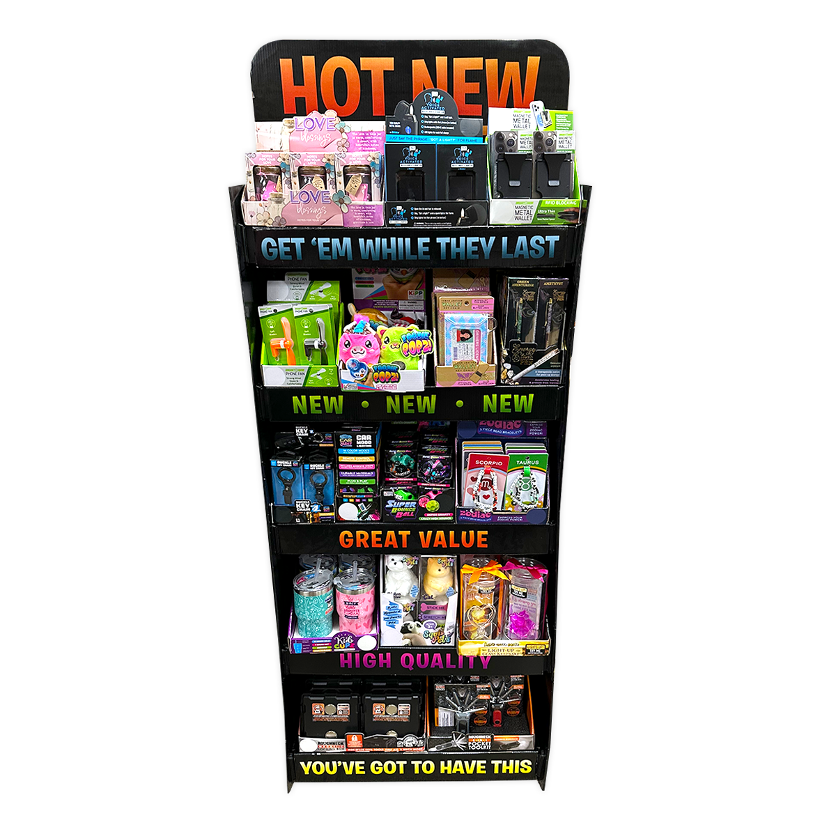 New Products - Popular Trends Assortment Floor Display - 120 Pieces Per Retail Ready Display 88617 NOVELTY INC