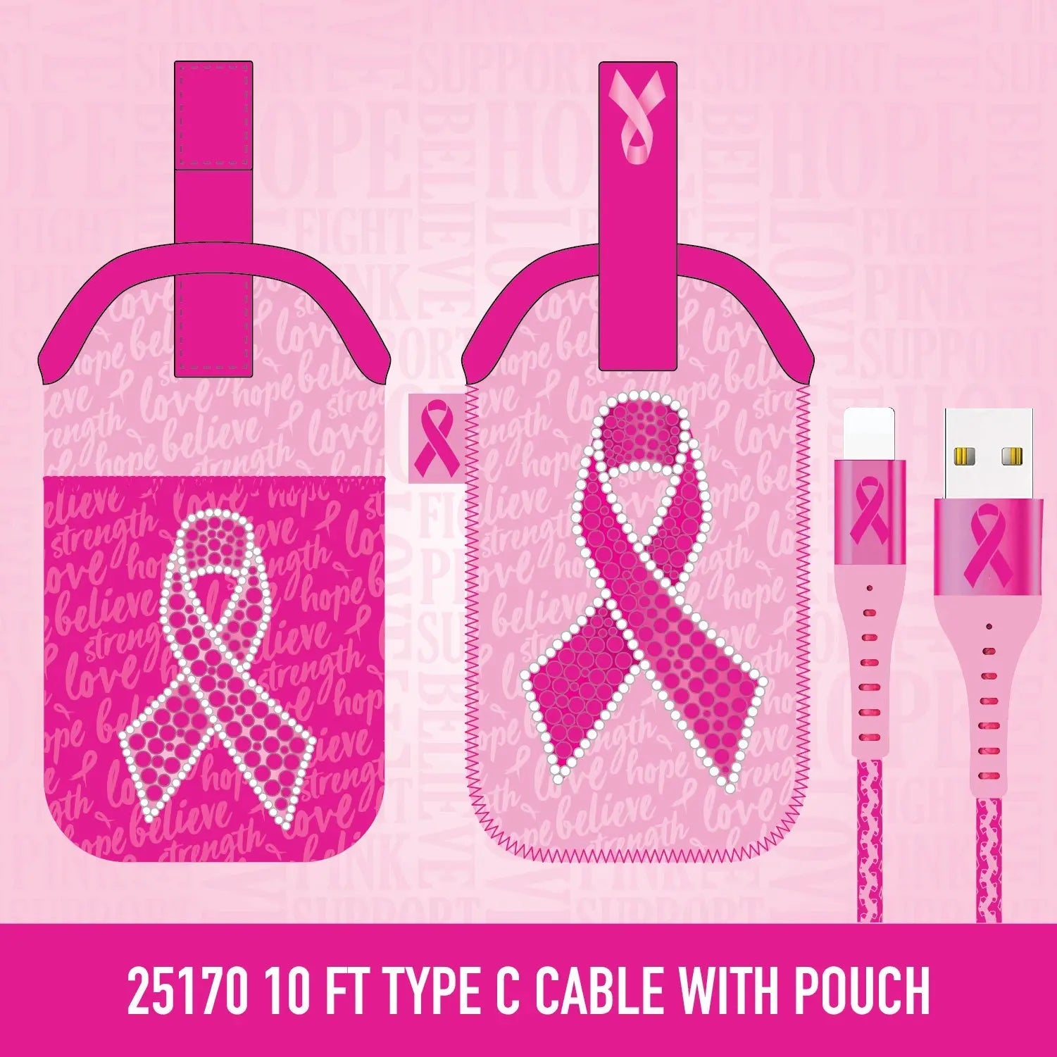 Breast Cancer Awareness Pink Support Squad Assortment Floor Display - 89 Pieces Per Retail Ready Display 88560 NOVELTY INC