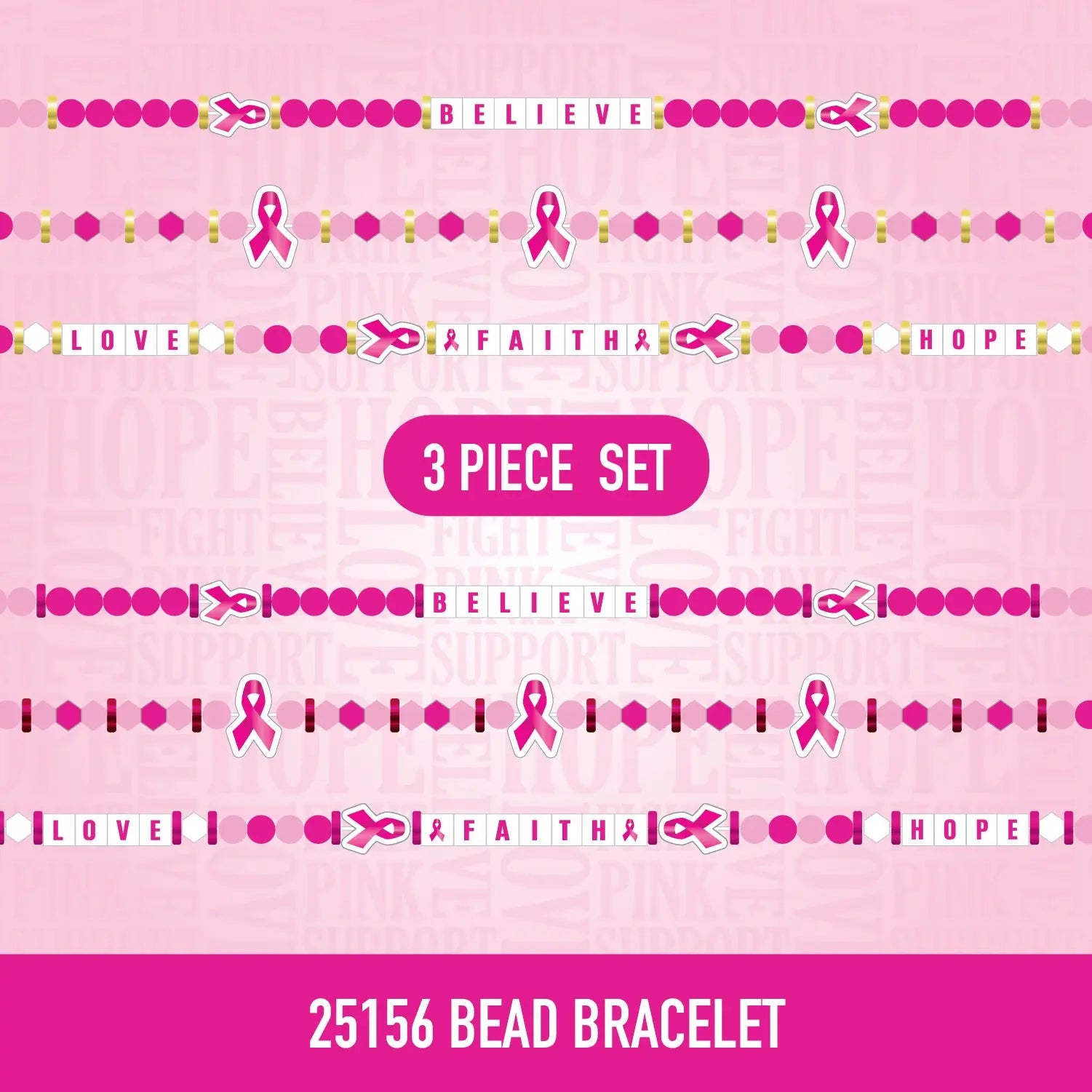 Breast Cancer Awareness Pink Support Squad Assortment Floor Display - 89 Pieces Per Retail Ready Display 88560 NOVELTY INC