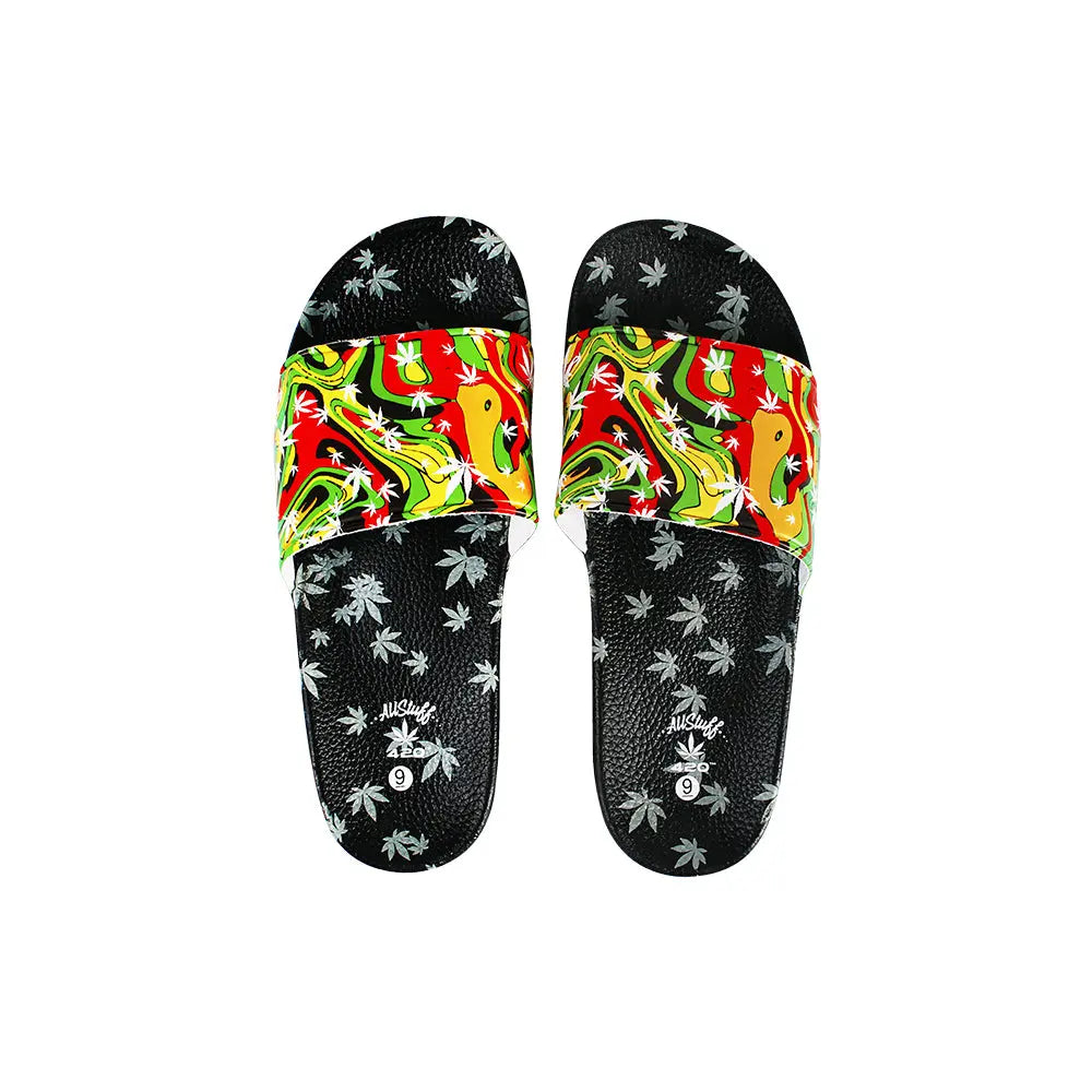 Himpy Slides - Mens Jamaican Pearl Black Sandal - 1 Pair Per Pack ALL STUFF 420