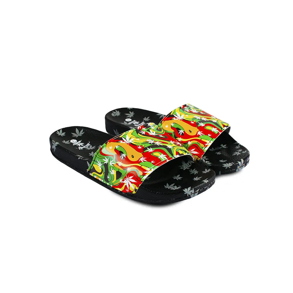 Himpy Slides - Mens Jamaican Pearl Black Sandal - 1 Pair Per Pack ALL STUFF 420