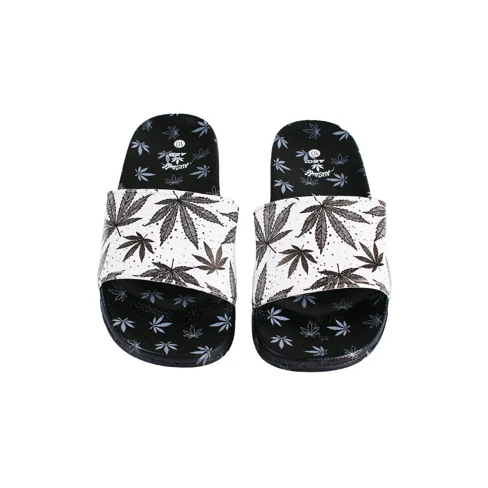 Himpy Slides - Mens White Buffalo Black Sandal - 1 Pair Per Pack ALL STUFF 420