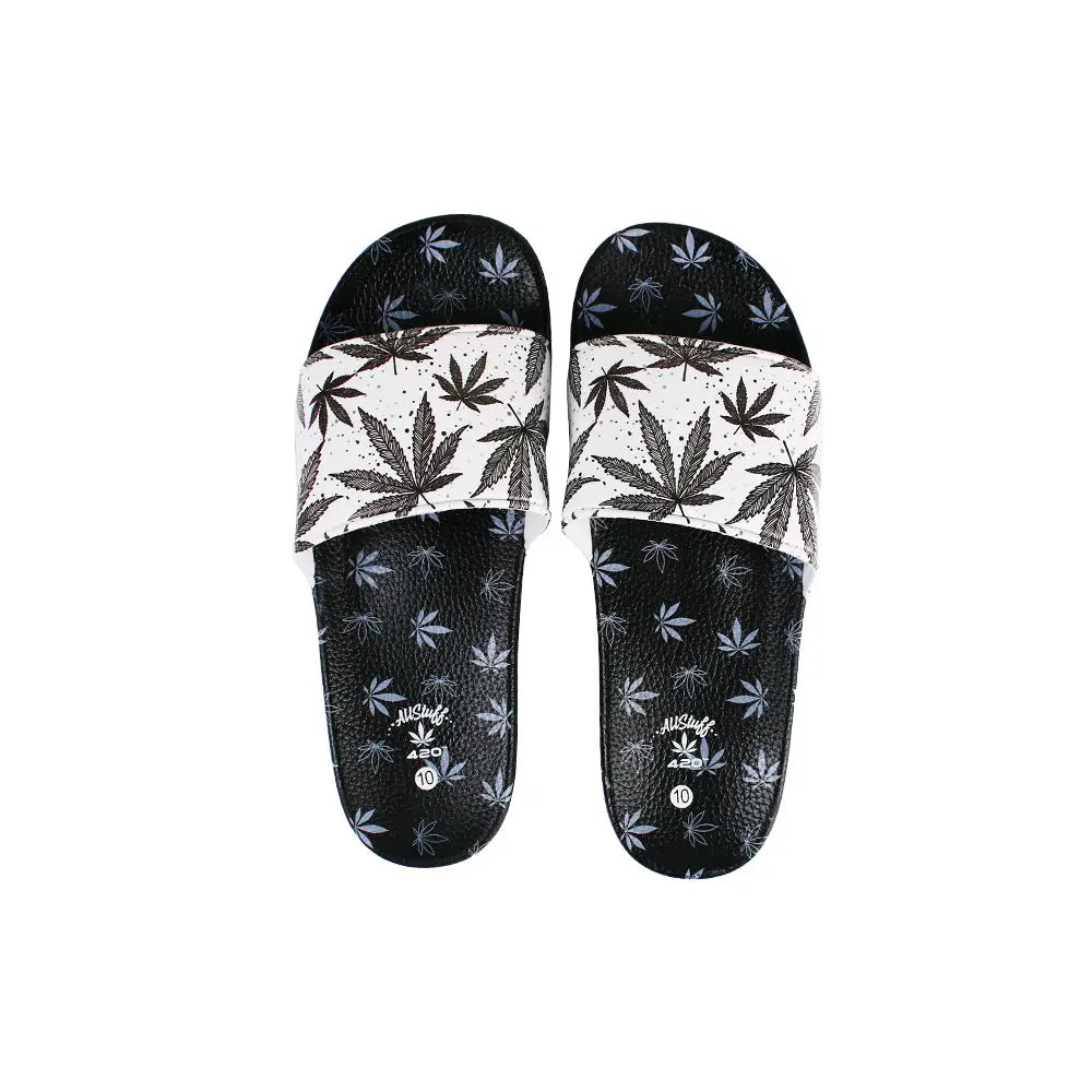 Himpy Slides - Mens White Buffalo Black Sandal - 1 Pair Per Pack ALL STUFF 420