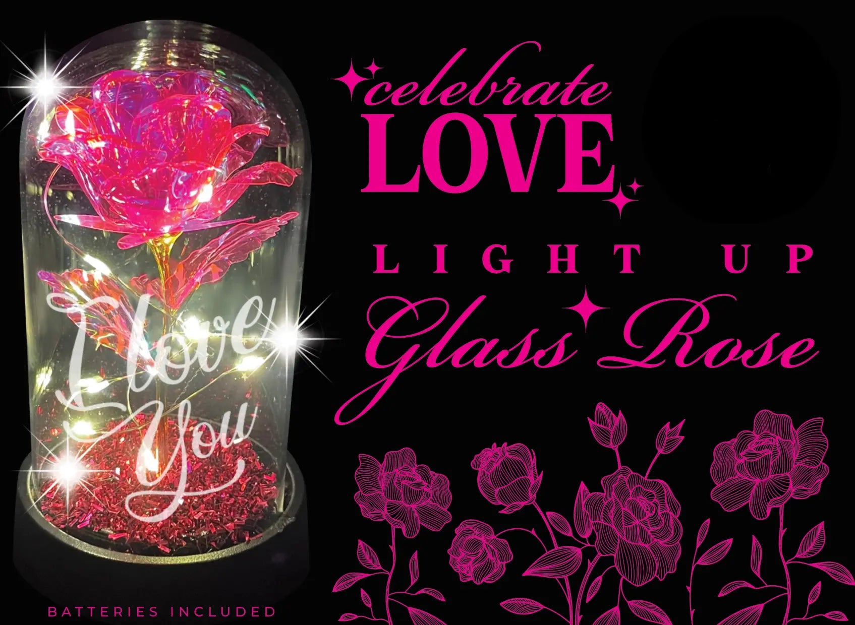 Glass Dome Rose Keepsake - 6 Pieces Per Retail Ready Display 24544 NOVELTY INC