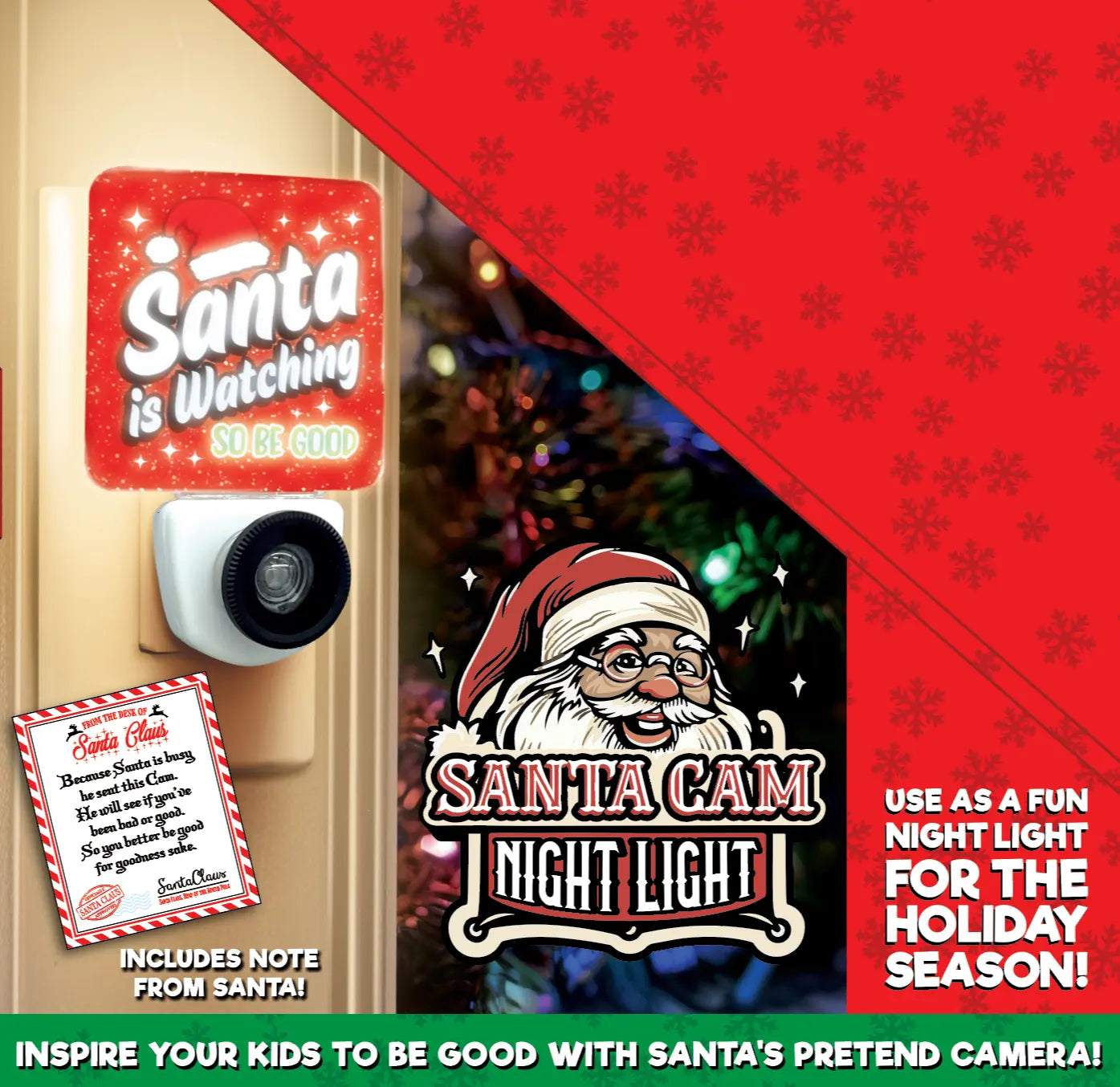 Christmas Cam Night Light AC Wall - 6 Pieces Per Retail Ready Display 25347 NOVELTY INC