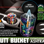 Full Print Butt Bucket Ashtray with LED Light - 6 Pieces Per Retail Ready Display 25480 SMOKEZILLA