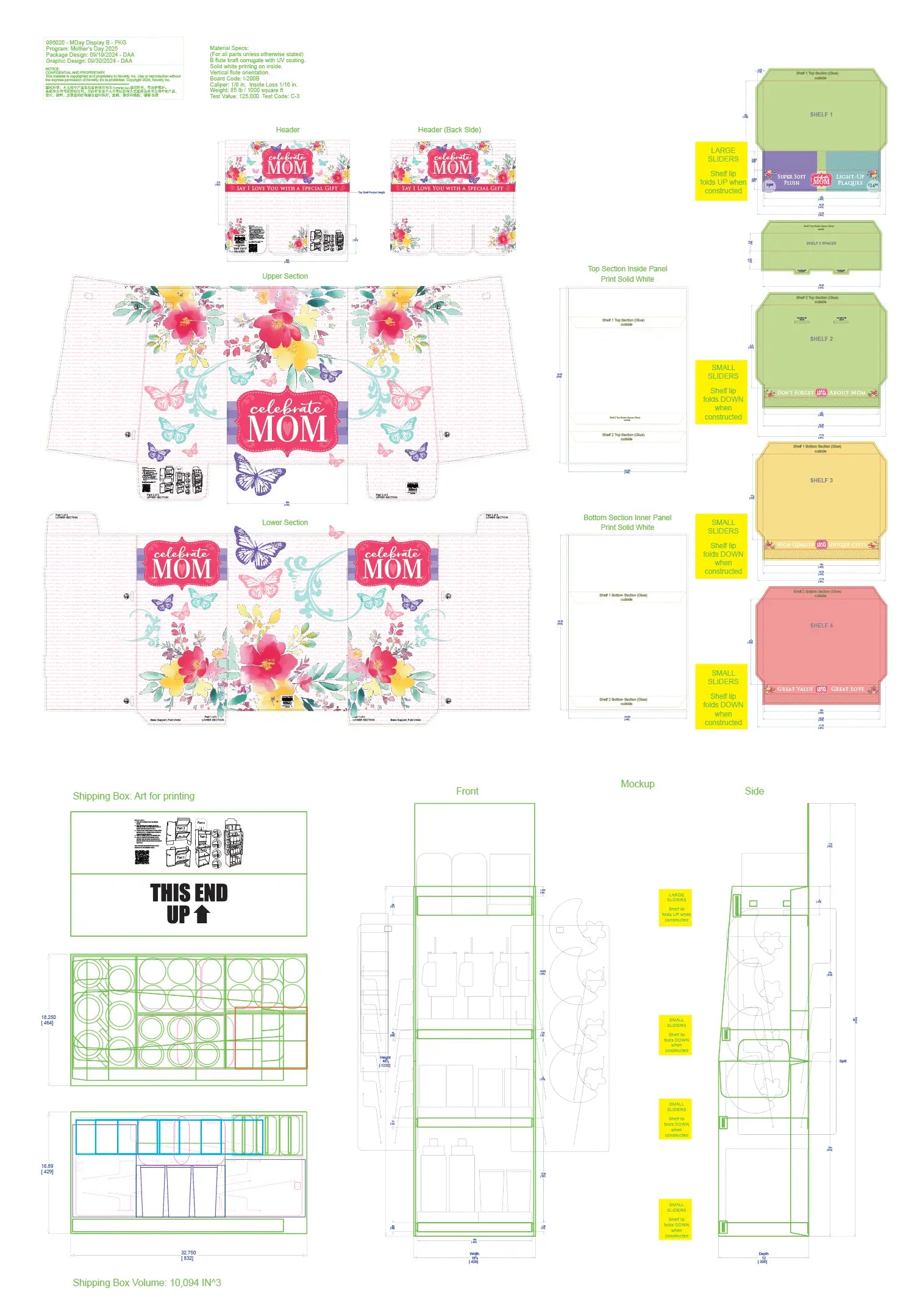 Mother's Day Celebrate Mom Assortment Floor Display - 65 Pieces Per Retail Ready Floor Display 88581 KIPP BROTHERS