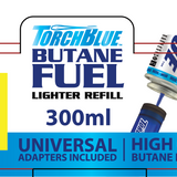 300ML Bulk Torch Blue Butane Refill - 6 Pieces Per Retail Ready Display 41754