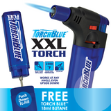 XXL Torch Lighter with Bonus Butane Refill Blister 2-Pack Sets - 6 Sets Per Display 26244 TORCH BLUE