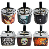 Push Down Metal Ashtray - 6 Per Retail Ready Display 21548