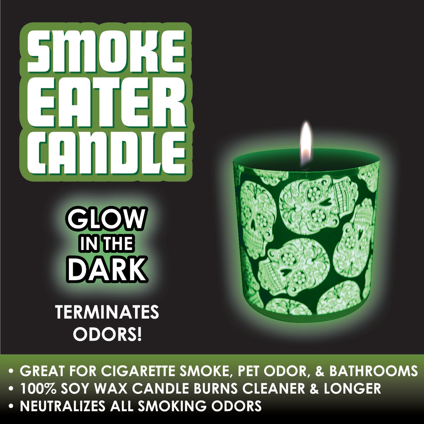ITEM NUMBER 021873 GLOW in the DARK CANDLE 6 PIECES PER DISPLAY