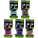 Wired Earbuds Iridescent with Mic - 6 Pieces Per Retail Ready Display 21946 GADGET GEAR