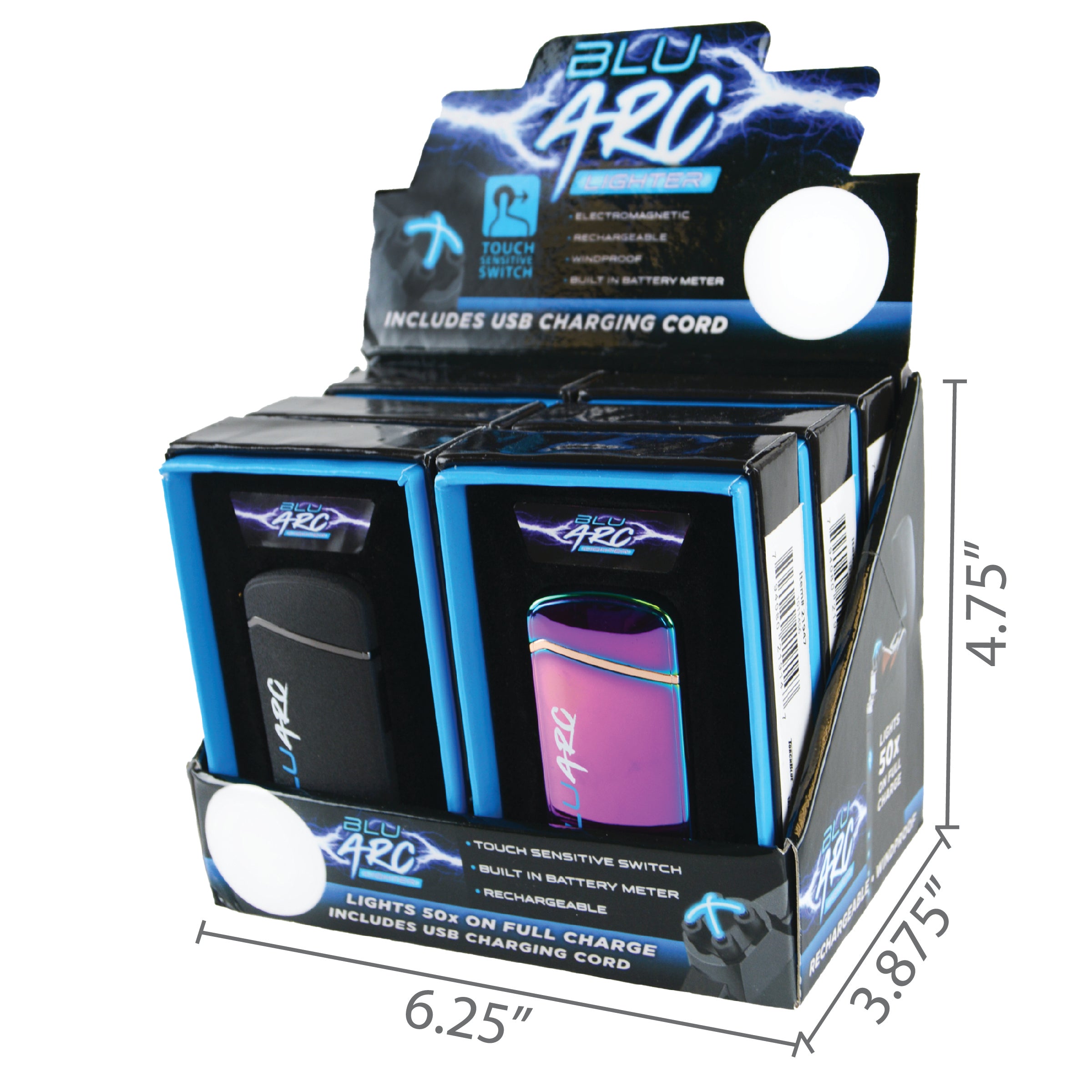 Blu Arc Cross Lighter Display Specifications