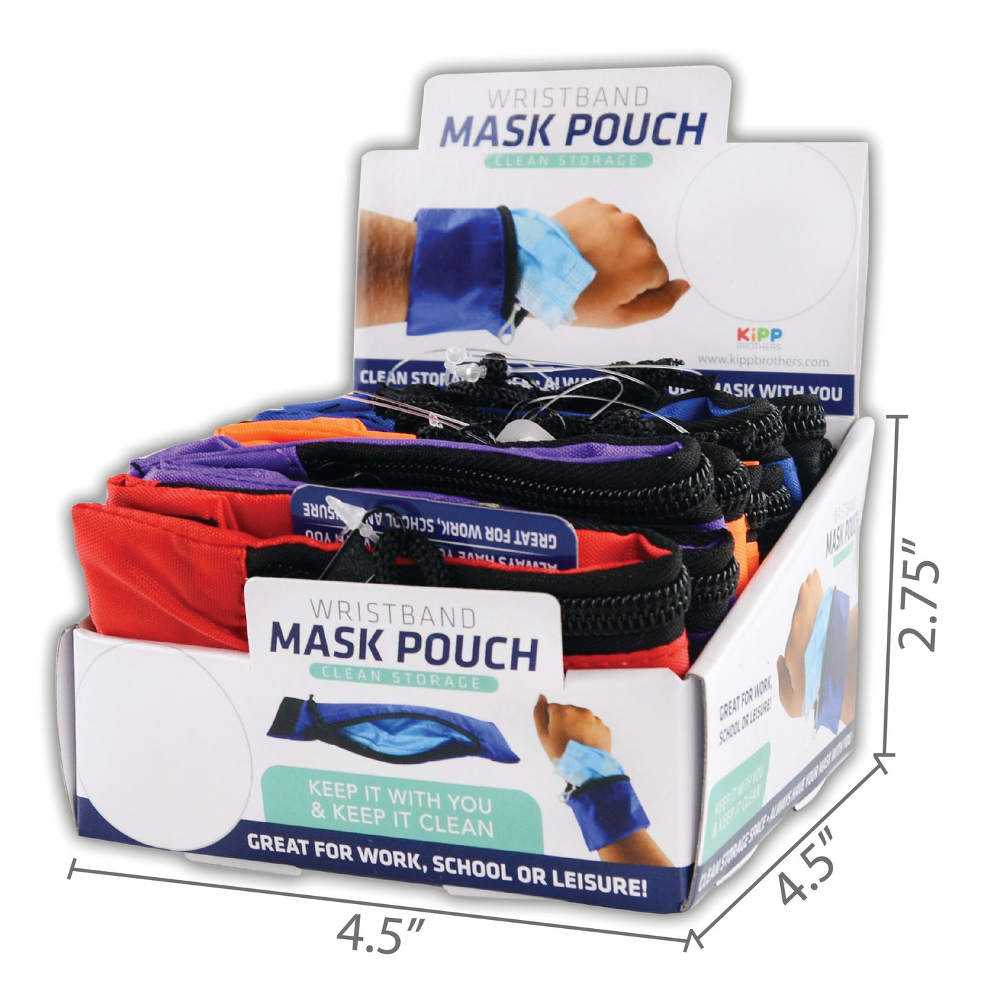 ITEM NUMBER 021964 MASK POUCH WRISTBAND 12 PIECES PER DISPLAY