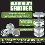 Metal Glow in The Dark 4 Piece Grinder 63Mm - 6 Pieces Per Retail Ready Display 22063