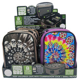 WHOLESALE CANVAS LOCK BAG PRINTED 4 PIECES PER DISPLAY 22154