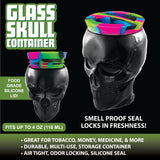 Smell Proof Glass Skull Storage Jar- 6 Pieces Per Retail Ready Display 22258
