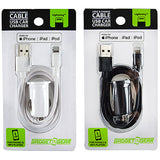 Car Charger USB Port with Charging Cable USB to Lightning Set - 2 Pieces Per Pack 22326