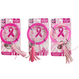 Breast Cancer Awareness Pink Silicone Ring Keychain - 4 Pieces Per Pack 22339
