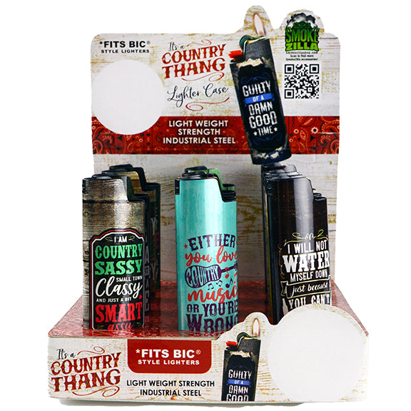 ITEM NUMBER 022344 COUNTRY THANG LIGHTER CASE 12 PIECES PER DISPLAY