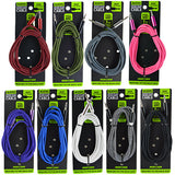 Braided Nylon Auxiliary Cable 7FT - 12 Pieces Per Retail Ready Display 22377B