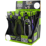 Braided Nylon Auxiliary Cable 7FT- 12 Pieces Per Retail Ready Display 22377B