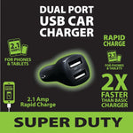 Car Charger with Dual USB Ports 2.1 Amp - 3 Pieces Per Pack 22459 GADGET GEAR