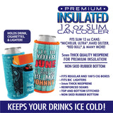 Neoprene Slim Can Cooler with Cigarette Pouch - 6 Pieces Per Retail Ready Display 22469