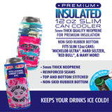Neoprene Slim Can Cooler with Card Pocket - 6 Pieces Per Retail Ready Display 22472