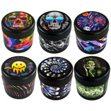 Plastic 4 Piece Grinder with Magnetic Closure - 6 Pieces Per Retail Ready Display 22523