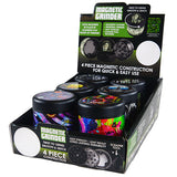 Plastic 4 Piece Grinder with Magnetic Closure - 6 Pieces Per Retail Ready Display 22523