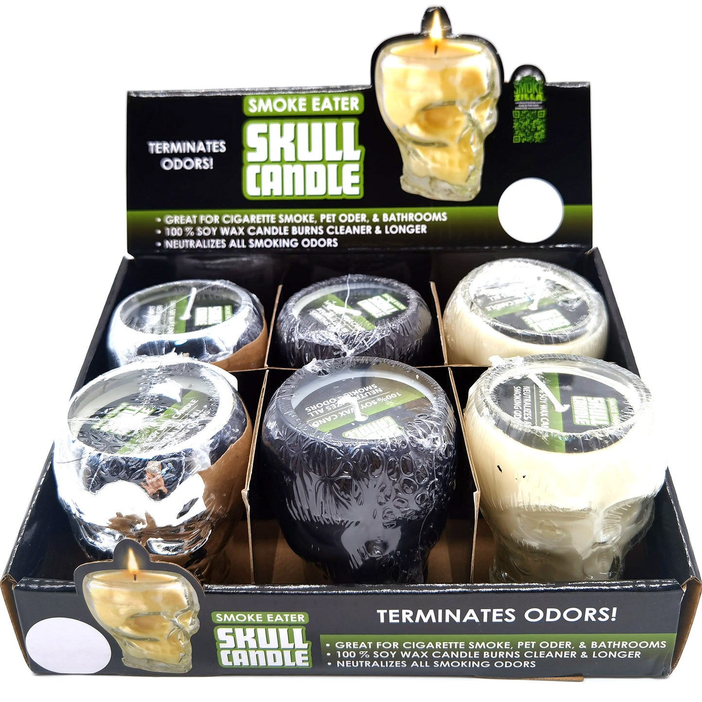 ITEM NUMBER 022543 SKULL SMOKERS CANDLE 6 PIECES PER DISPLAY
