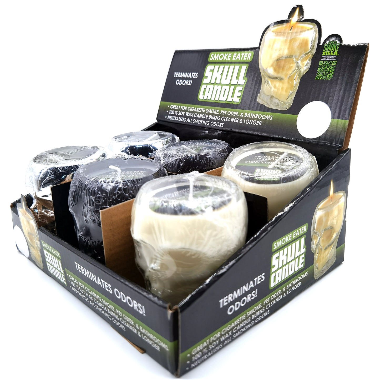 ITEM NUMBER 022543 SKULL SMOKERS CANDLE 6 PIECES PER DISPLAY