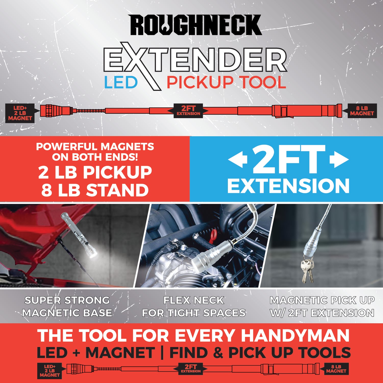 Magnetic Extender LED Pickup Tool Advertisement