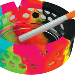 Silicone Wrapped Round Glass Ashtray - 6 Pieces Per Retail Ready Display 22626 SMOKEZILLA