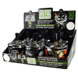 Push Down Metal Ashtray- 6 Per Retail Ready Wholesale Display 22639