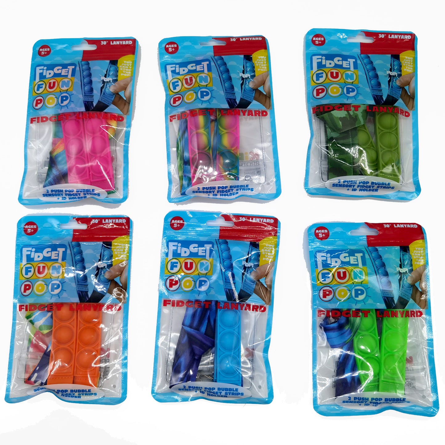 ITEM NUMBER 022654 FIDGET POP LANYARD 12 PIECES PER DISPLAY
