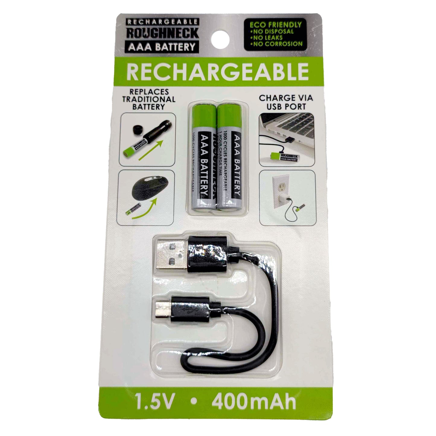 ITEM NUMBER 022702 ROUGHNECK RECHARGEABLE AAA BATTERY 12 PIECES PER DISPLAY