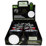 Metal 4 Piece Grinder with Crank 55Mm - 6 Pieces Per Retail Ready Display 22706