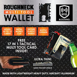 Metal RFID Blocking Ultra-Thin Wallet with Multi-Tool - 6 Pieces Per Retail Ready Display 22875 ROUGHNECK