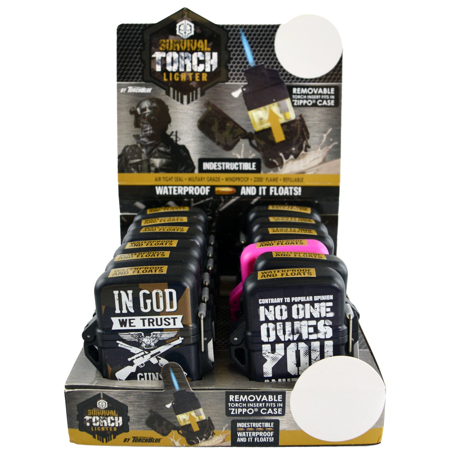 ITEM NUMBER 022968 TAC GEAR SURVIVAL LIGHTER 12 PIECES PER DISPLAY