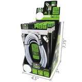 Charging Cable USB 3 in 1 Multi-Head USB-C / Micro USB / Lightning 10FT - 6 Pieces Per Retail Ready Display 23006