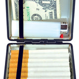 Canvas and Metal Cigarette Case with Hinge - 8 Pieces Per Retail Ready Display 23051