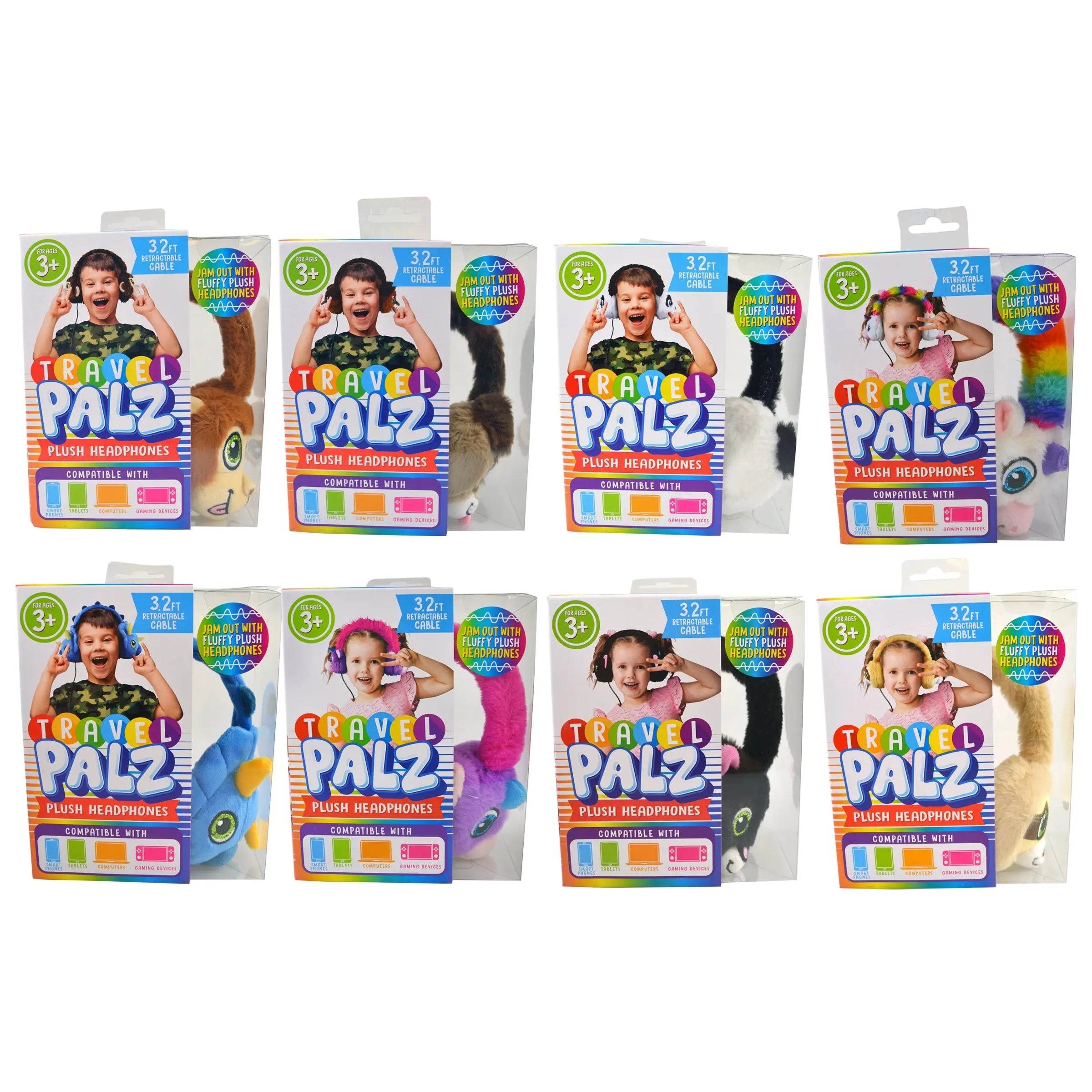 Plush Headphones with 10FT Cable Variety Floor Display 36 Pieces Per Retail Ready Display 88421 KIPP BROTHERS